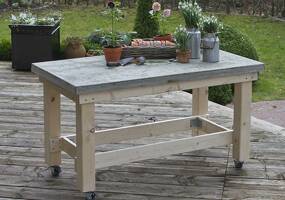 Build a work table with a concrete slab